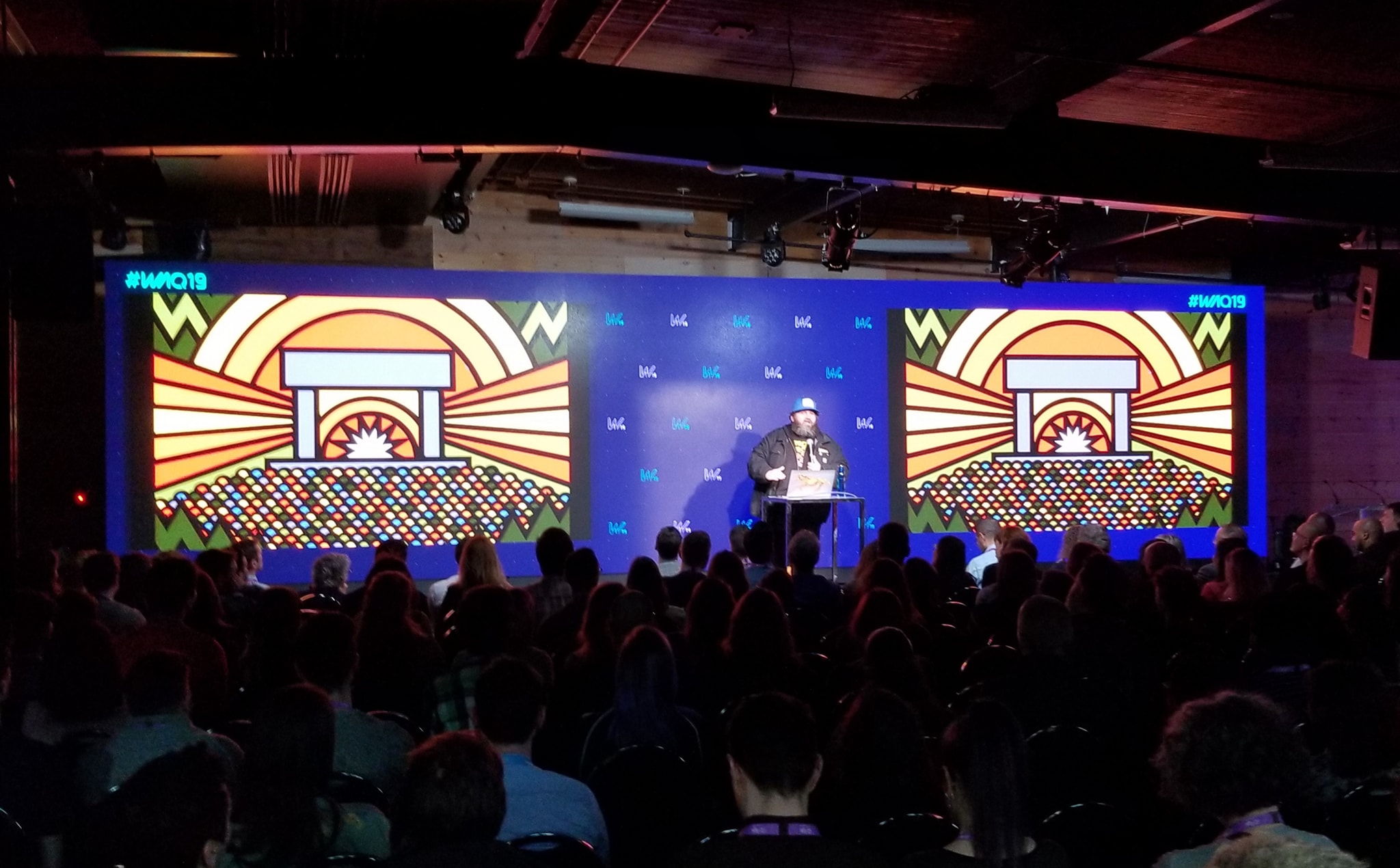 Aaron Draplin presenting at Web à Québec 2019